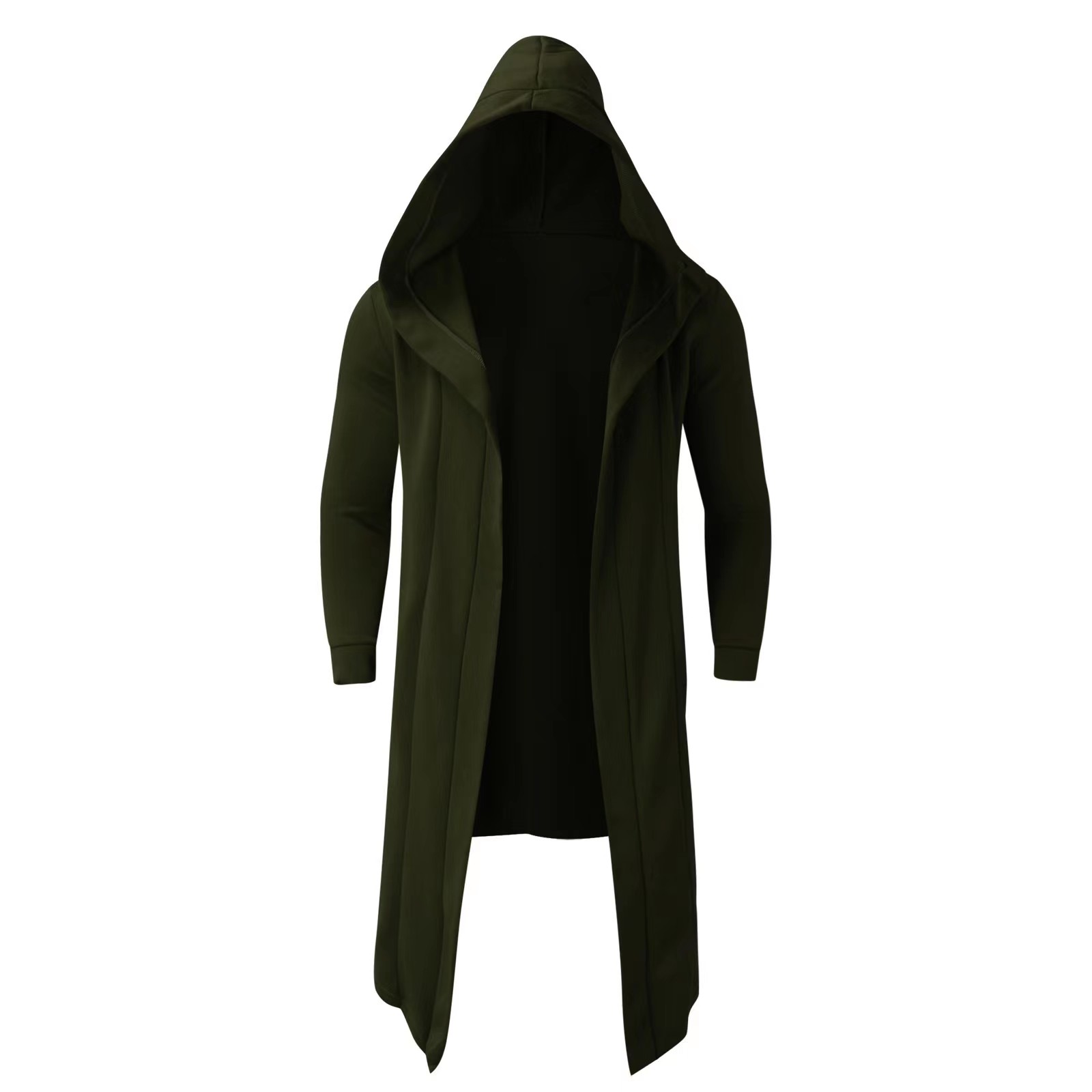 Poncho à capuche pour hommes, vêtements amples, mi-long, solide, Punk, manches longues, manteau épais et chaud, Cardigan, cape, automne hiver