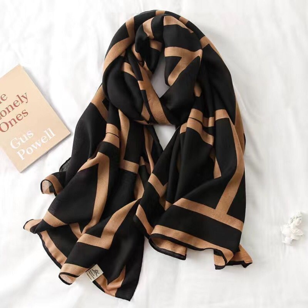 Mode ​ ​ Écharpe légère en coton pour femmes ​ ​   Rayures douces ​ ​ Écharpe de protection solaire de plage soyeuse ​ ​ ​ ​ Châle d'hiver ​ ​ ​ ​ Couverture de plage extérieure ​ ​