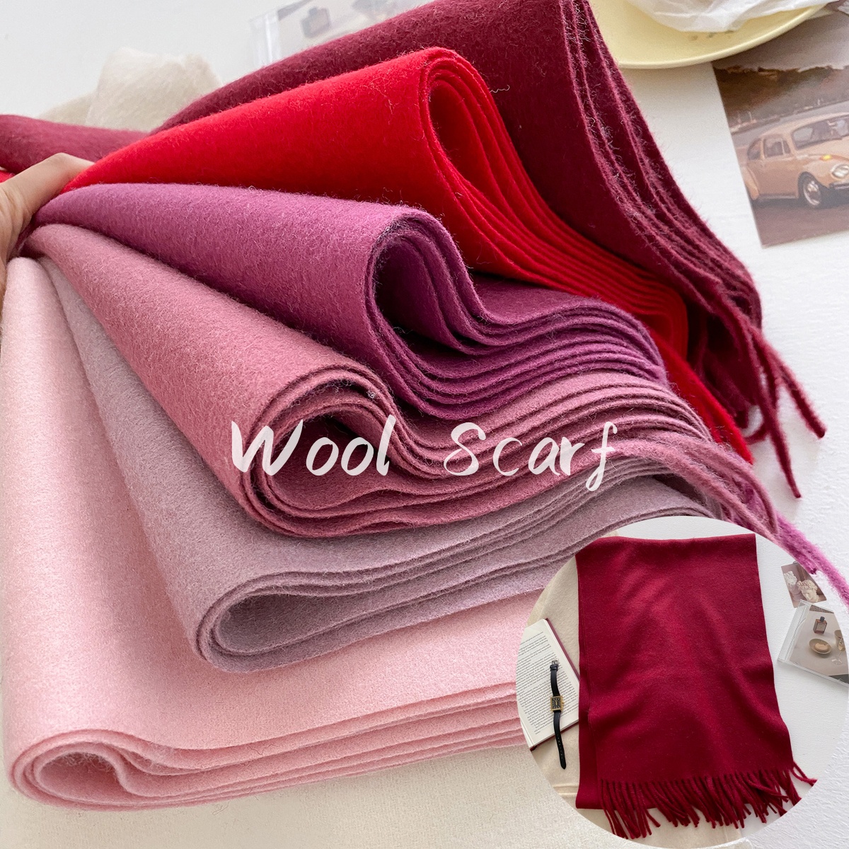 30*180 cm laine écharpe femmes de luxe couleur unie hiver chaud mode foulards gland châles Pashmina dame doux enveloppes