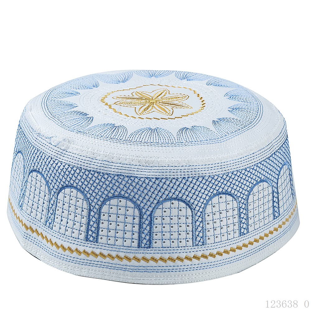 Chapeau de prière musulman pour homme, broderie de crâne islamique, bonnet arabe, couvre-chef de prière, cadeau Ramadan Aïd