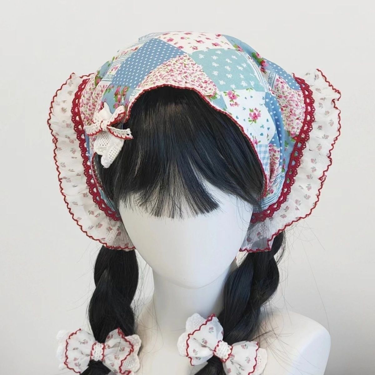 Écharpe de sauna à fleurs françaises pour filles, foulard triangle, doux et mignon, style campagnard, accessoires pour cheveux, nouveau vêtement
