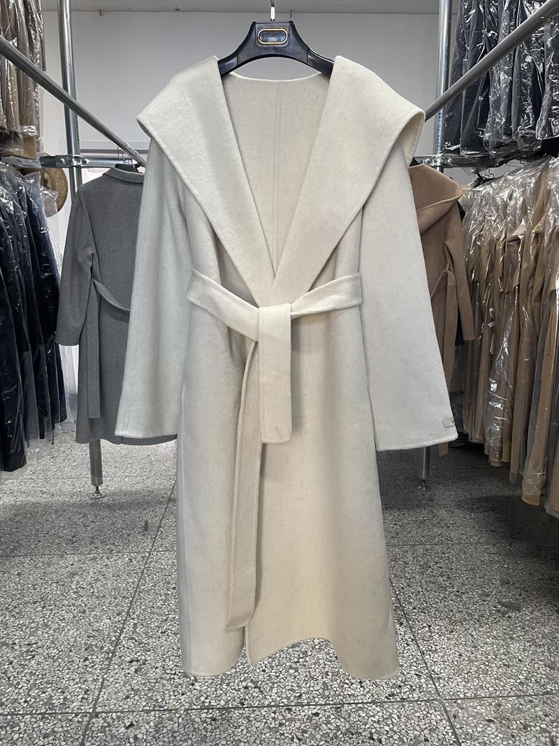 Manteau en laine et cachemire Double face à capuche pour femme, mi-long, automne/hiver, nouveau manteau coréen en laine, grande taille