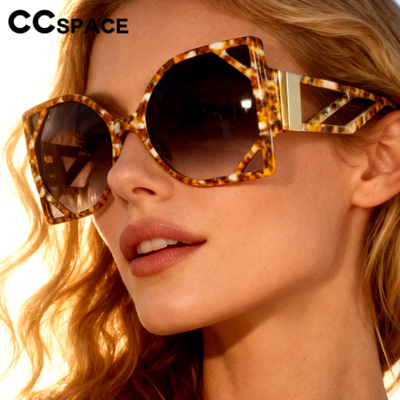 Lunettes de soleil Vintage à grande monture pour femmes, carrées de marque, rétro surdimensionnées, lunettes de soleil polygone ﻿ ﻿
