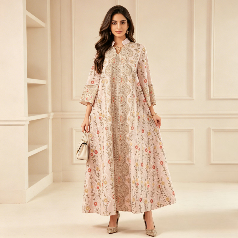 Robe de Soirée Musulmane pour Femme, Abaya, Broderie Jalabiya, Maroc, Caftan, Islam, Éducatif, Arabe, Longue