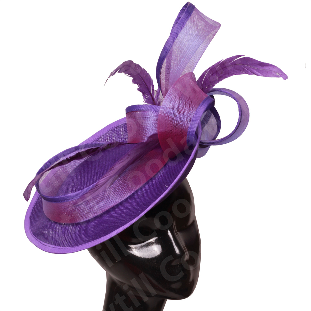 Mariée mariage maille fascinateurs église chapeau dames femmes Derby grand fascinateur chapeaux fête événement casque mariée mariage pilulier casquette