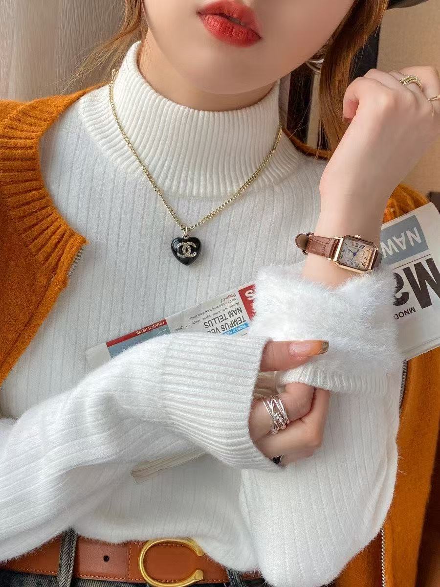 Pull à col roulé pour femme, hiver 2026, rétro, avec doublure en velours, épais, vêtement thermique en tricot, pull de base.