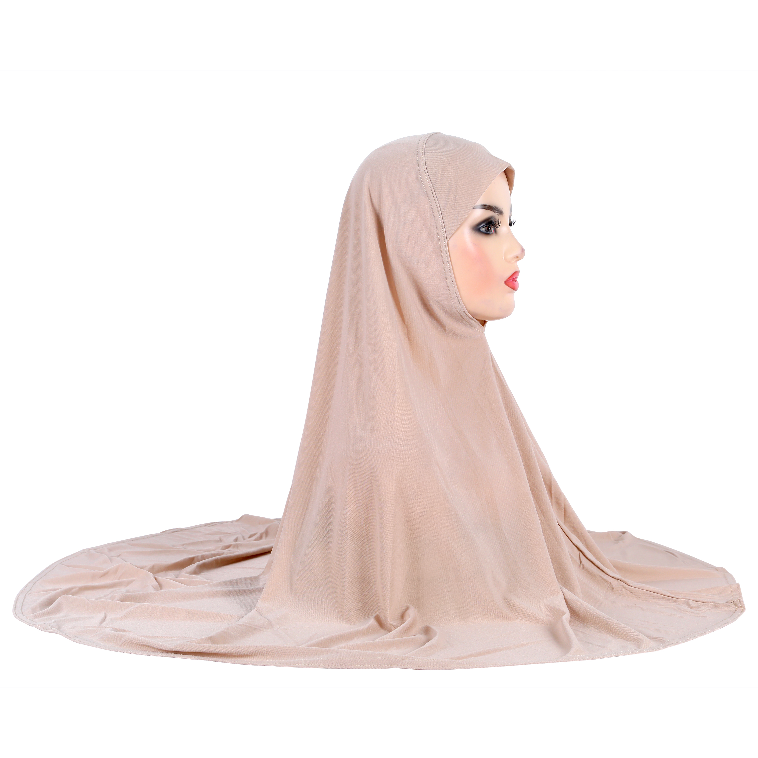 H023 adultes grande taille 90*80 cm plaine prier hijab musulman hijab écharpe islamique foulard chapeau armia tirer sur bandeau
