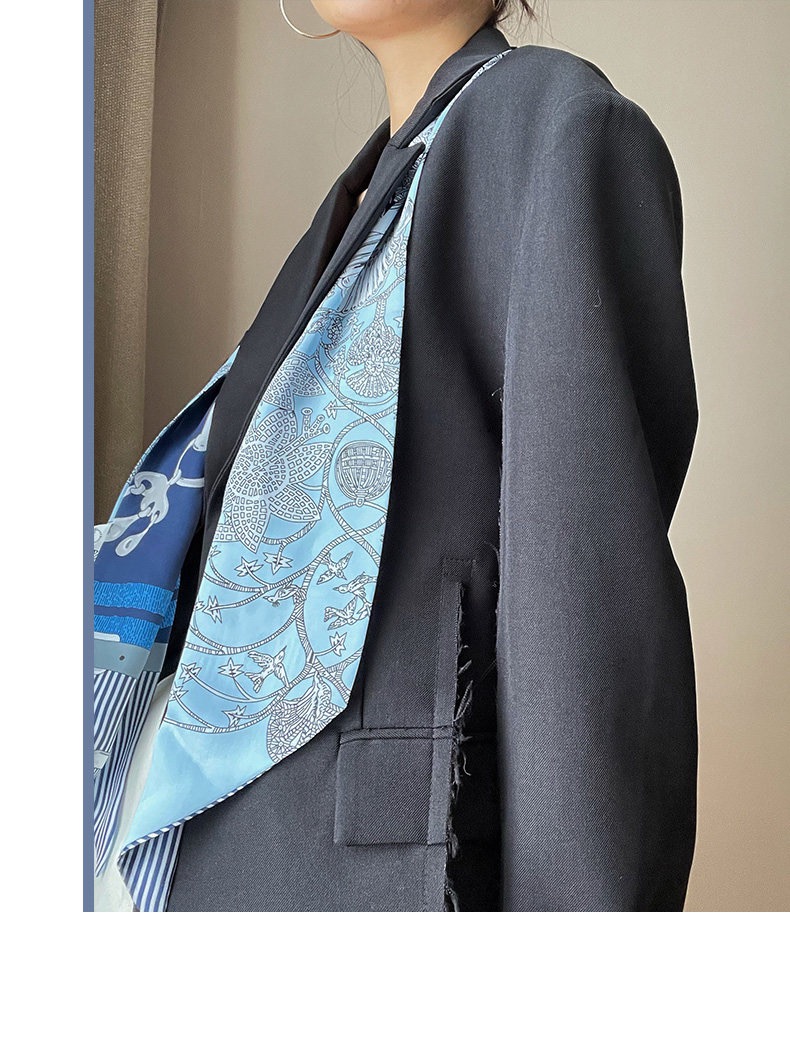 Longue écharpe de luxe imprimé cheval animal féminin, foulard fin et étroit, bandeau de cheveux, ruban, foulard de la présidence des femmes