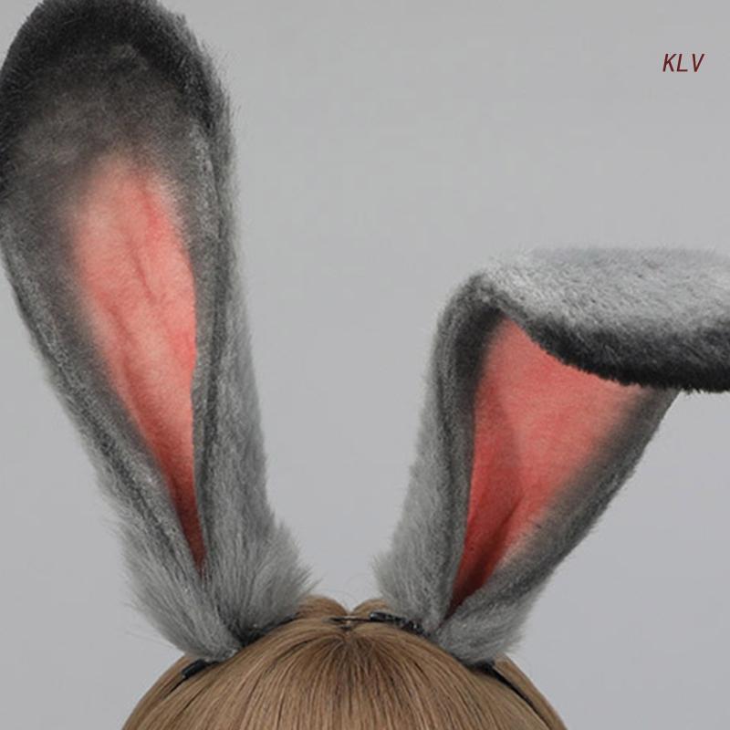 Serre-tête en peluche avec oreilles de lapin pour femme, serre-tête en peluche, idéal pour se laver le visage, idéal pour le printemps