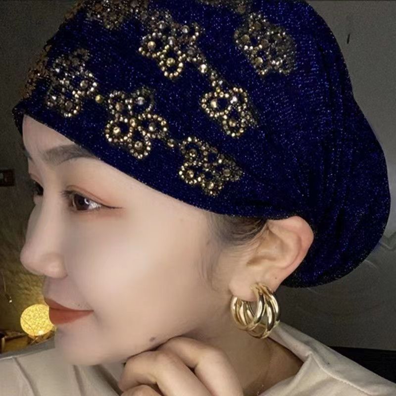 Été diamants Turban casquettes pour femmes élastique enveloppement tête Bonnet musulman Hijab Turbans femme foulard chapeau chimio chapeaux