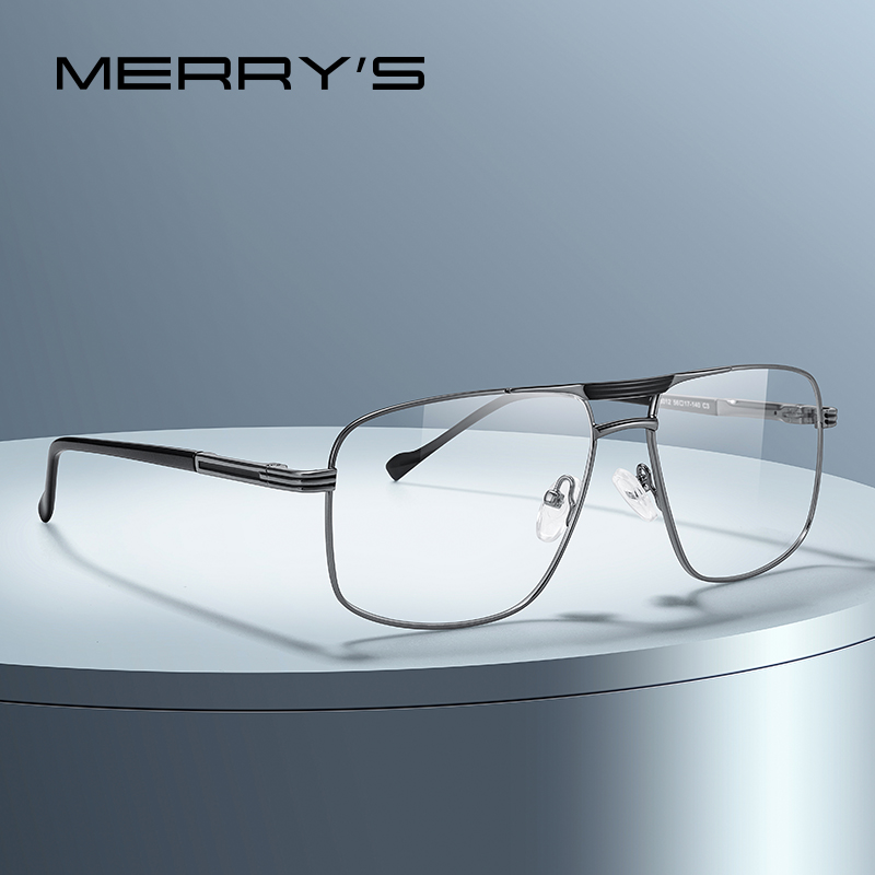 MERRYS DESIGN hommes classique carré lunettes optique cadre de luxe Double pont lunettes de Prescription montures optique-lunetterie S2012