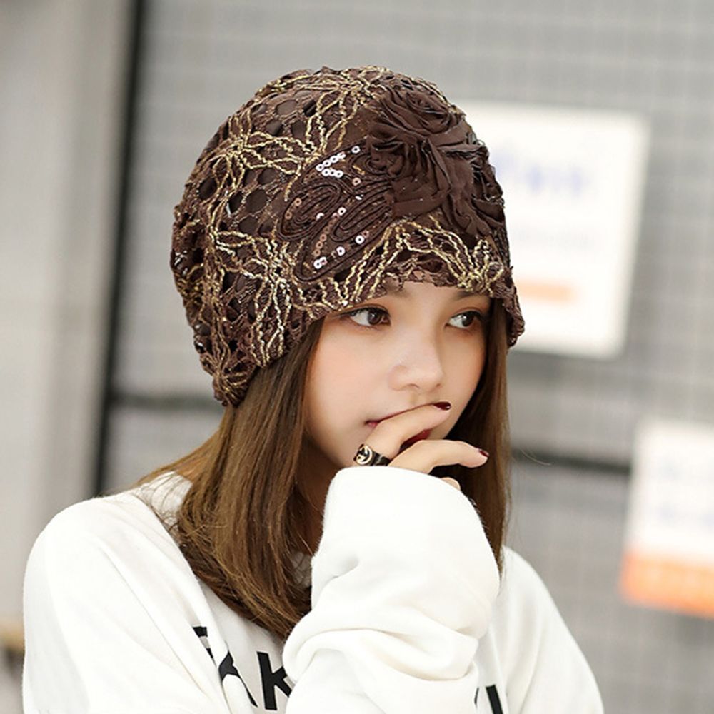 Chapeau de chimio contre le Cancer à la mode, Turban Floral en dentelle, casquette de couverture, chapeau en dôme