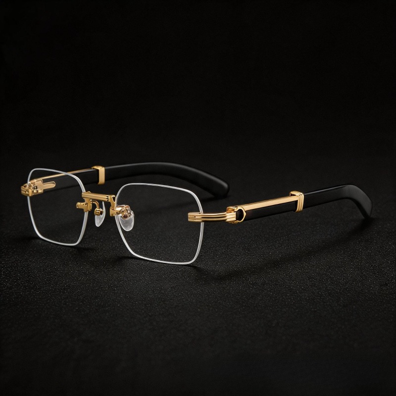 Lunettes de soleil de luxe sans monture pour femmes et hommes, verres carrés transparents, lunettes de marque, pour voyage et conduite