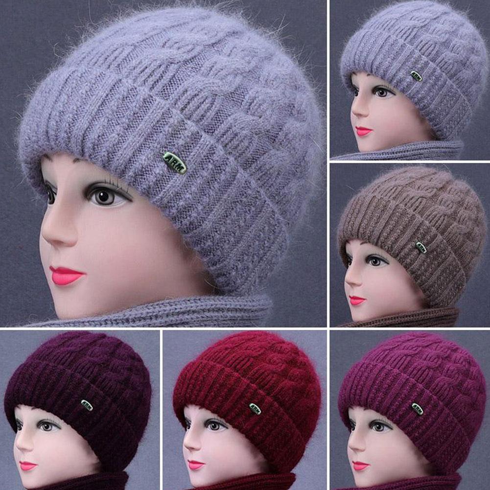 Mode bonnet hiver chapeau femmes épaissi moyen-âge personnes âgées tricot froid mère vieille dame hiver casquette extérieure