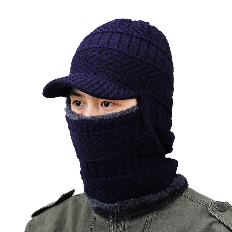 Chapeau d'hiver pour hommes Skullies bonnets chapeaux bonnets d'hiver pour hommes femmes laine écharpe casquette cagoule masque Bonnet tricoté chapeau pour femmes