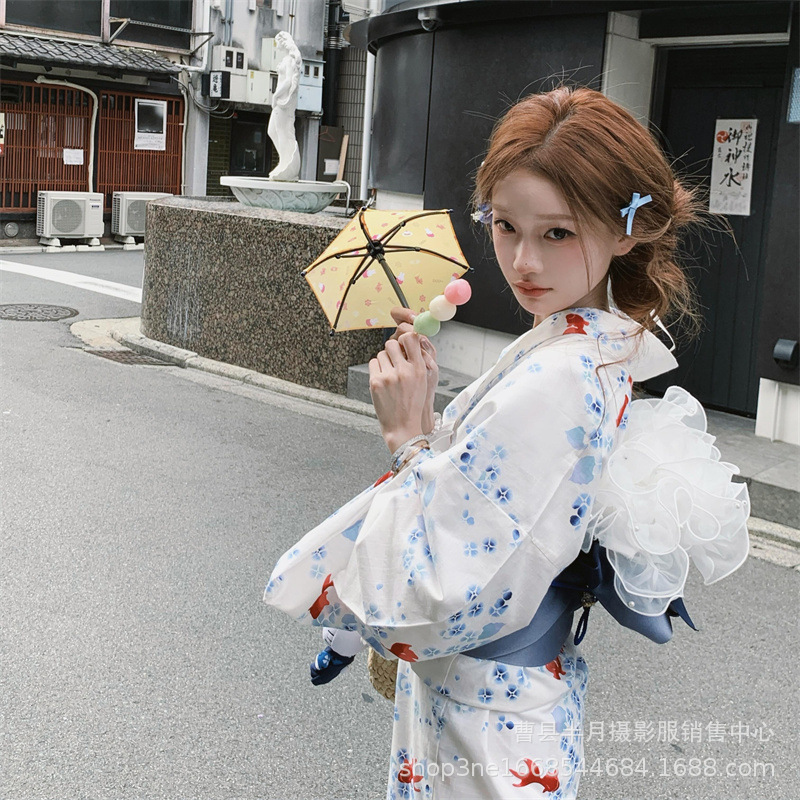Nouvelle Robe Kimono Japonais Améliorée pour Femme, Style Orthodoxe, pour Photos, Tenue de Cosplay et Photographie de Voyage