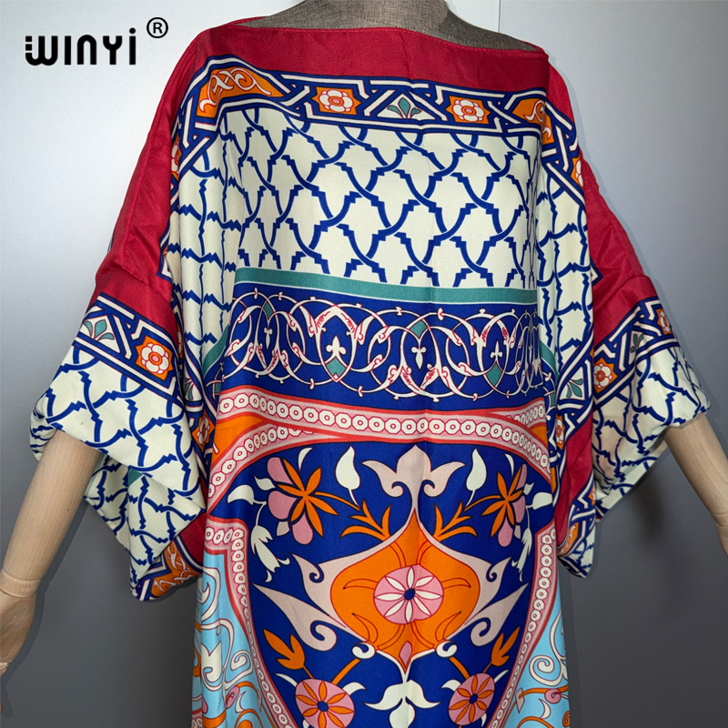WINYI femme musulmane robes élégant caftan robe de soirée moyen-orient femme caftan ample abaya dubaï luxe imprimé Caftan maillots de bain