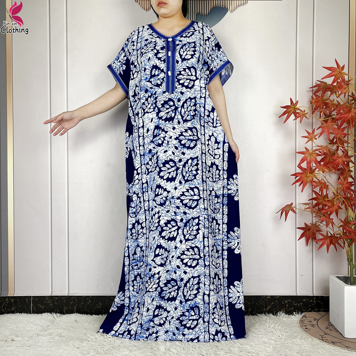 Nouvelle Collection 2026 : Robe Africaine Abaya d'Été à Manches Courtes, Style Dashiki, Ample et Fluide, Robe Longue Boubou, Mode Islamique Décontractée pour Femme