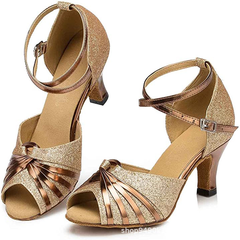Chaussures de danse latine noires à talons hauts, sandales de jazz, pour tango, danse de salon intérieure, fête estivale, pour femmes, entraînement, danse moderne 2026