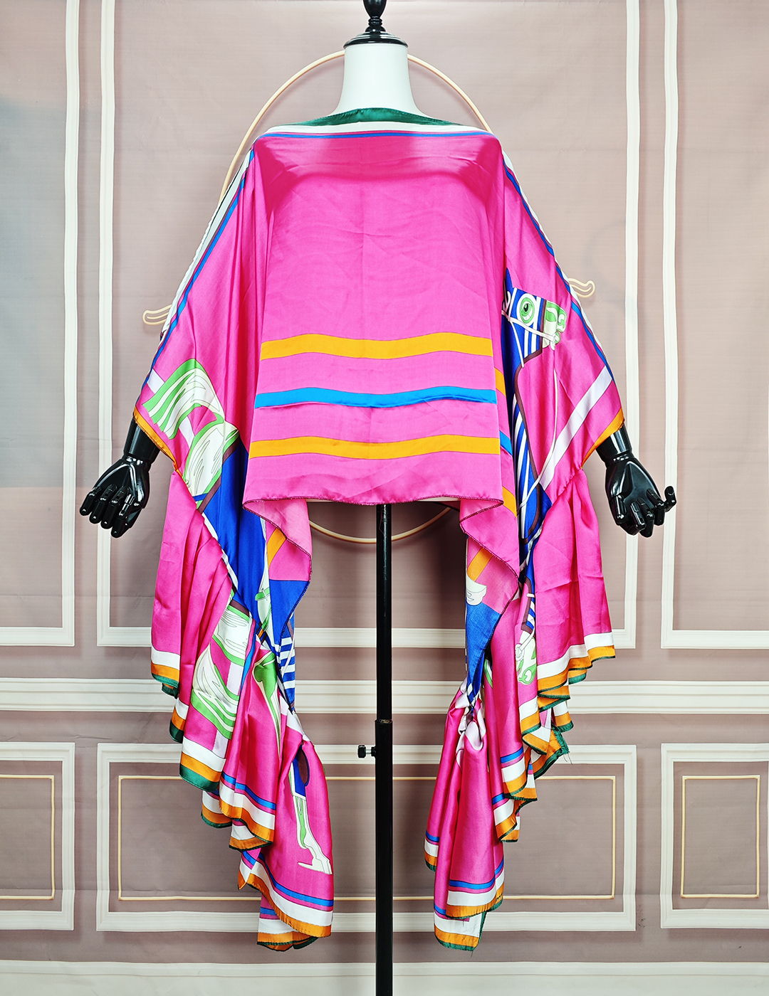 Mode africaine 2024, chemisier kaftan en soie imprimé bohème à une épaule et manches bouffantes, surdimensionné, sexy, pour femme, idéal pour une fête à la plage, haut ample.