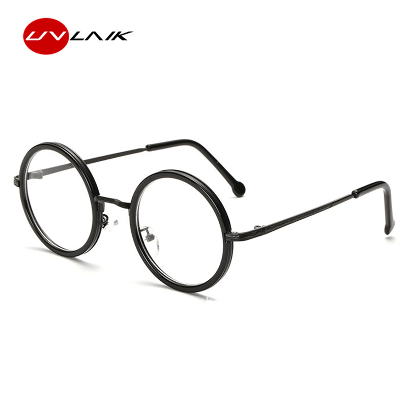 UVLAIK-Monture de lunettes rondes rétro pour hommes et femmes, lentille transparente, lunettes de myopie, vintage, optique, délinquants