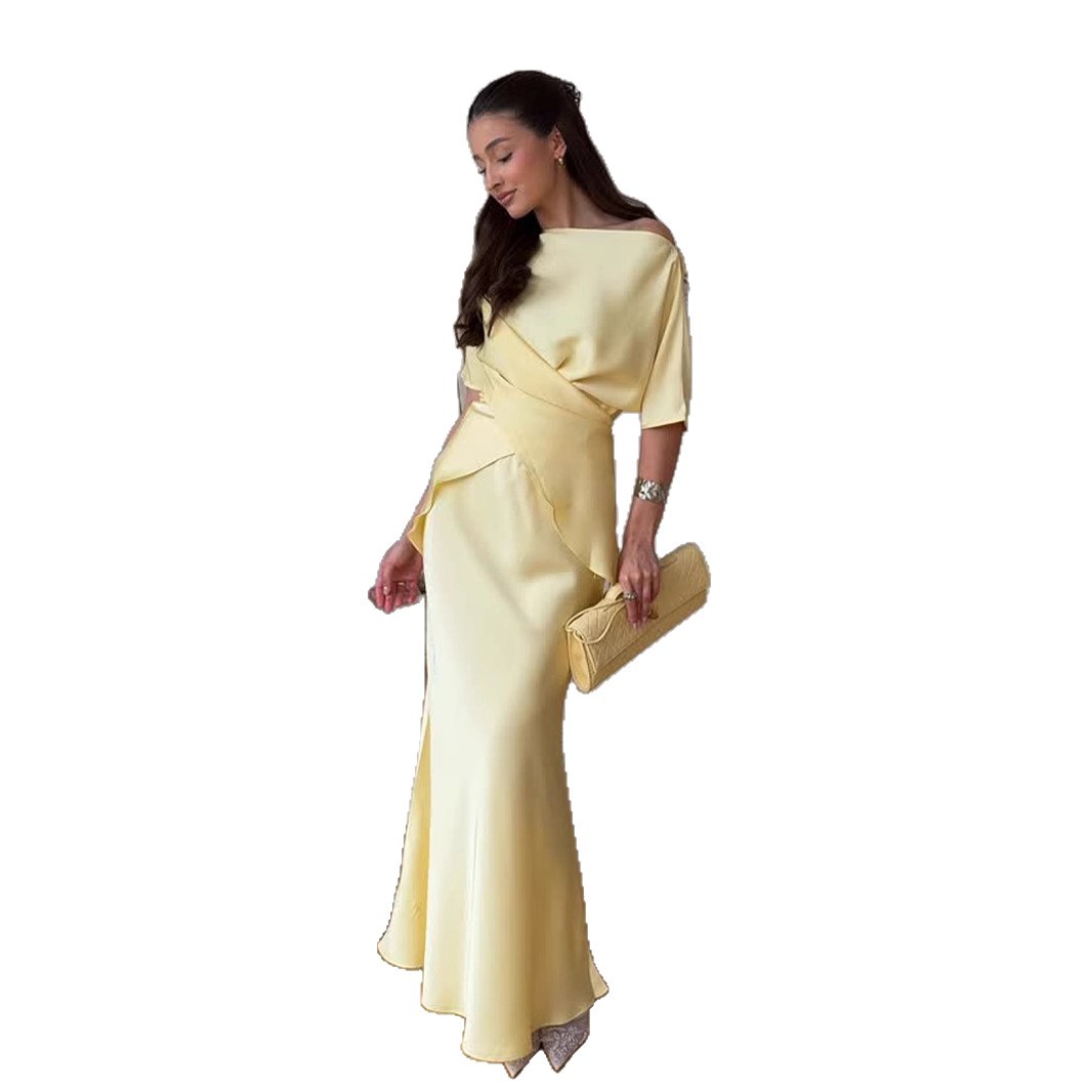 Ensemble jupe 2 pièces pour femmes, costume de fête, haut, jupes longues, asymétrique, à lacets, taille serrée, tenues d'été 2025, 2025