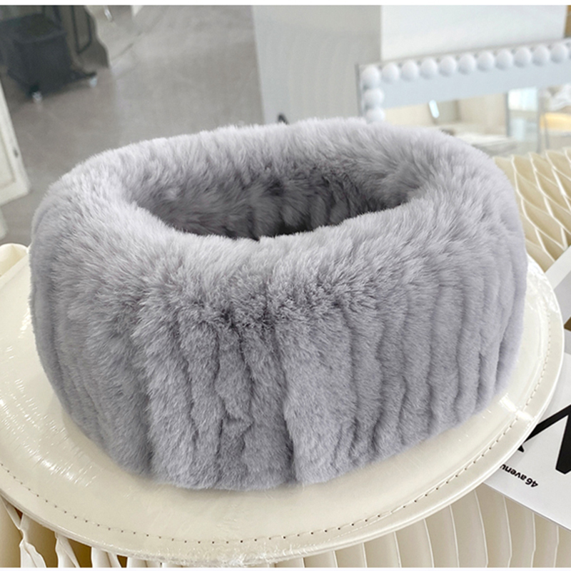 Écharpe en Fourrure de Lapin Rex pour Femme, Écharpes en Fourrure Épaisse Naturelle, Bandeaux en Fourrure, Vente Chaude, Hiver, Plein Air, Russie, 100% Réel