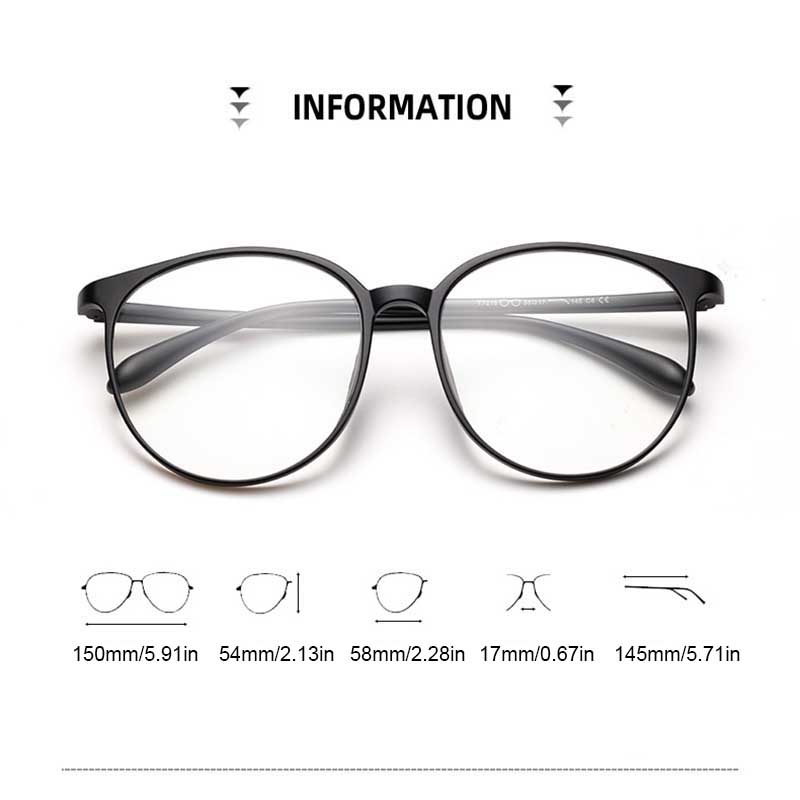 Monture de lunettes ronde surdimensionnée de 150mm pour hommes et femmes, grand visage, ultraléger TR90, mat, grande taille, monture de lunettes optiques
