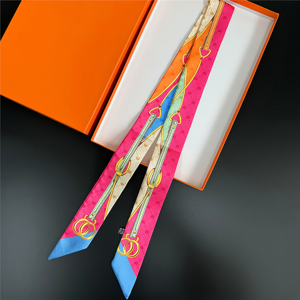 Écharpe décontractée en tissu sergé pour femmes, 118x5cm, en soie, Slim, enveloppement de cou, couleur unie, élégante pour le Shopping quotidien, fête
