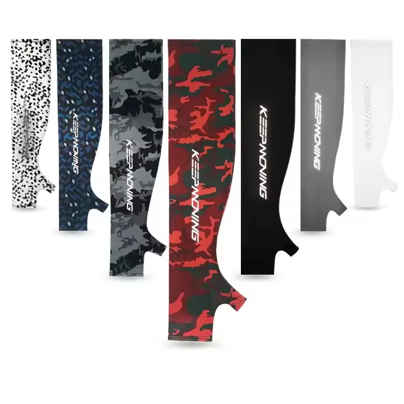 Manchons de bras de Camouflage en soie glacée pour hommes et femmes, manchette de sport Cool d'été, cyclisme, Fitness en plein air, Protection solaire