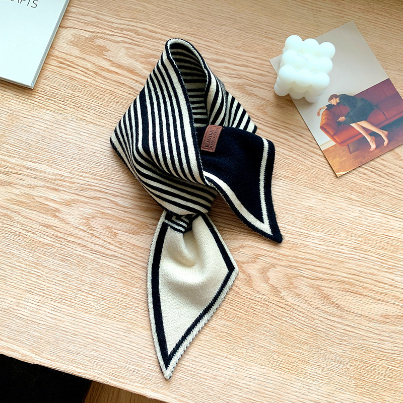 Écharpe de Marque de Luxe à Rayures pour Femme, Foulard d'Hiver Chaud, Long et Maigre, Petit, Nouveau Design