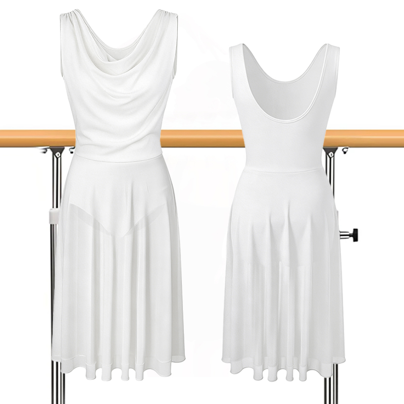 Costume lyrique sans manches pour femmes, robe de ballet pour adultes, robe de danse contemporaine pour spectacles sur scène, vestidos
