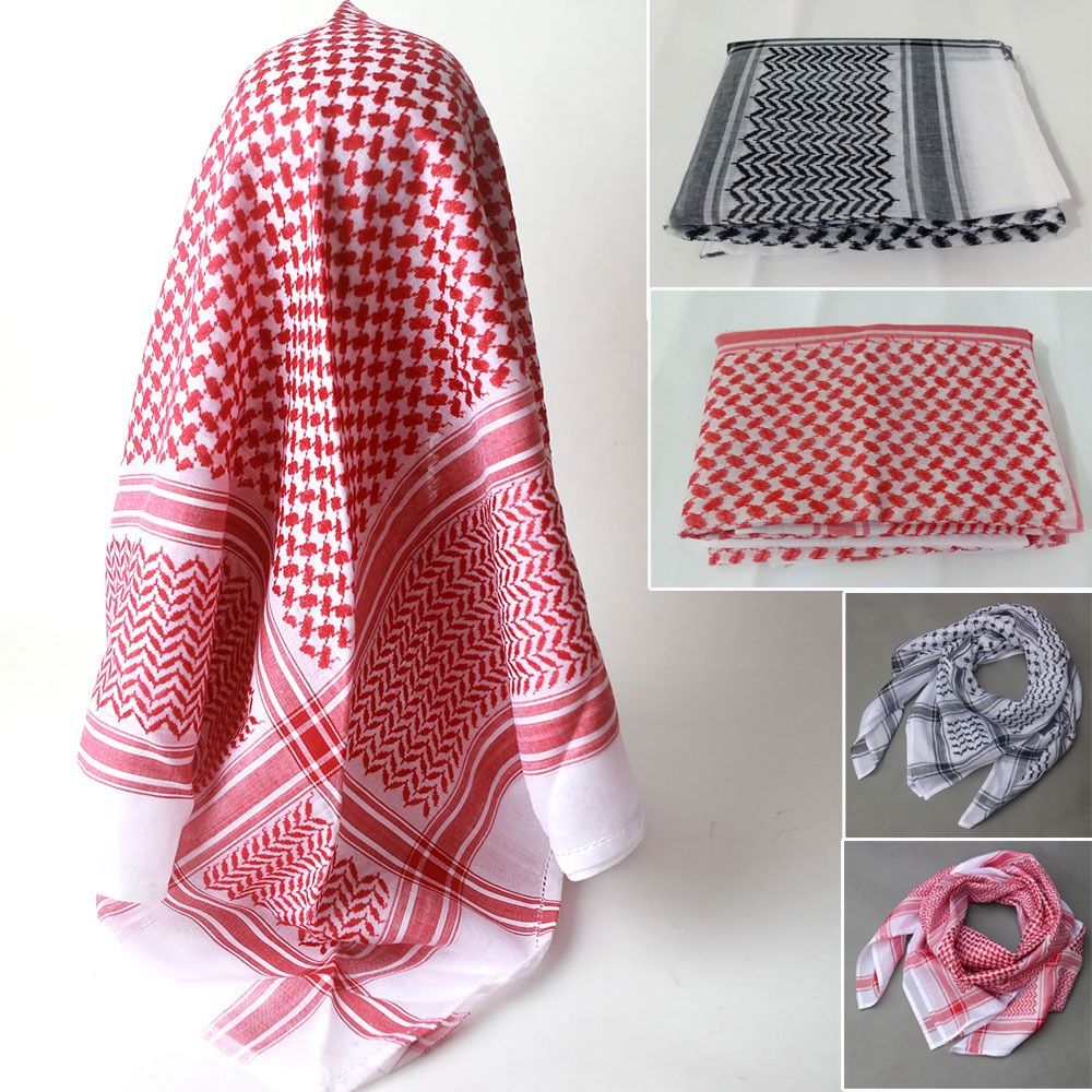 1 pièce Bandana palestinien, Foulard Shemagh musulman, Écharpe carrée pour le cou, Costumes traditionnels islamiques, Turban arabe, Hijab, Bonnets de prière du Ramadan