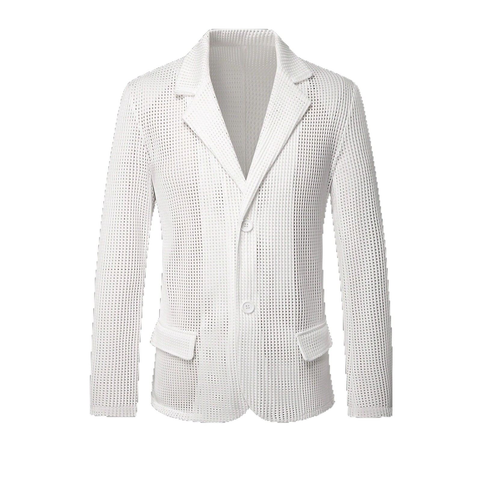 Blazer d'été pour homme en maille fine, ample et respirant, tricoté, à simple boutonnage, léger, décontracté, vêtement d'extérieur