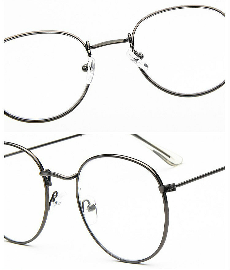 Monture De lunettes femmes hommes lunettes claires à la mode rétro rond métal noir argent or myopie optique lunettes cadre Oculos De Grau