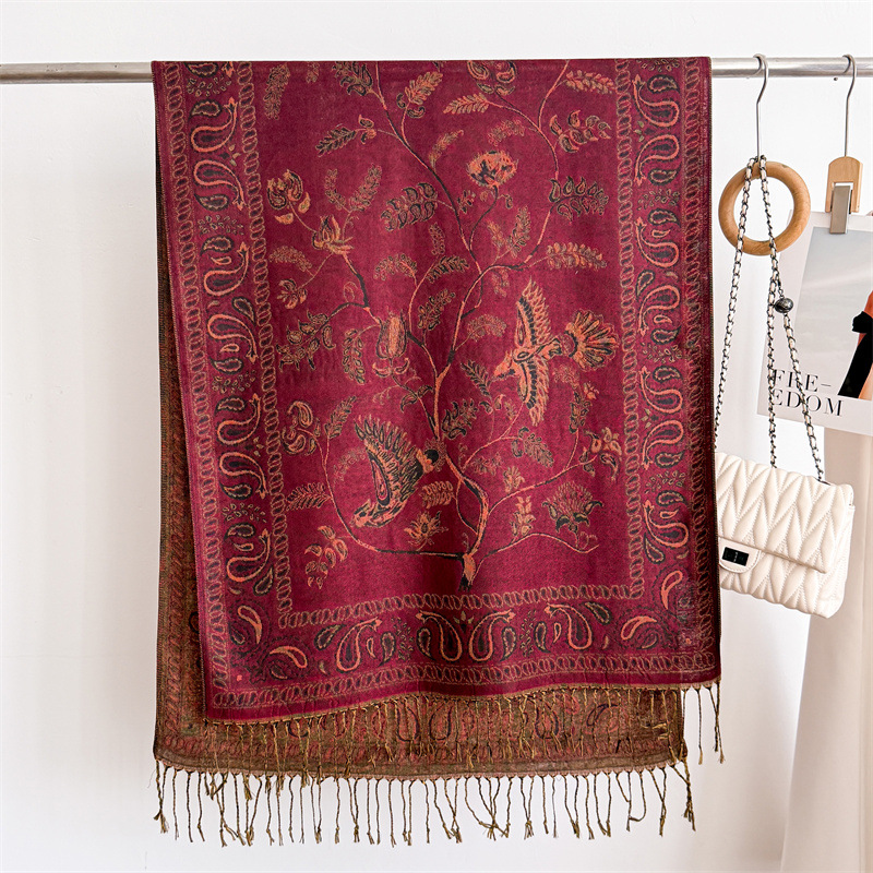 Écharpes en cachemire de marque de luxe pour femmes, châles et étoles imprimés chauds d'hiver, bandana en pashmina, foulard long jacquard à motif cachemire pour femme