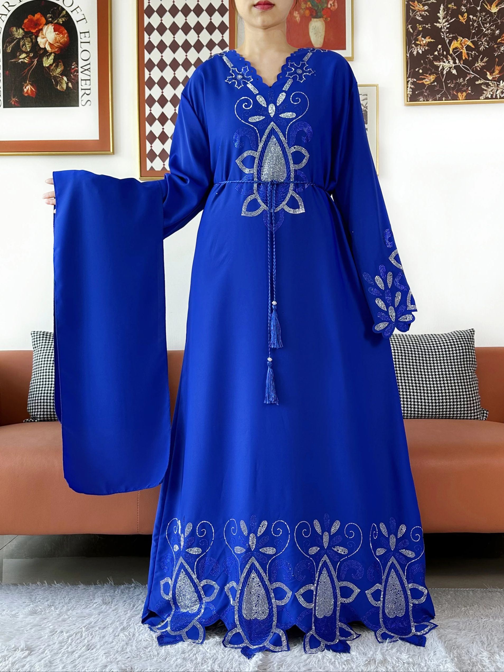 Nouveau 2025 fête musulmane femmes Abaya en mousseline de soie diamant à manches longues vêtements de sport africain Abaya femmes Robe dubaï turquie Robe islamique