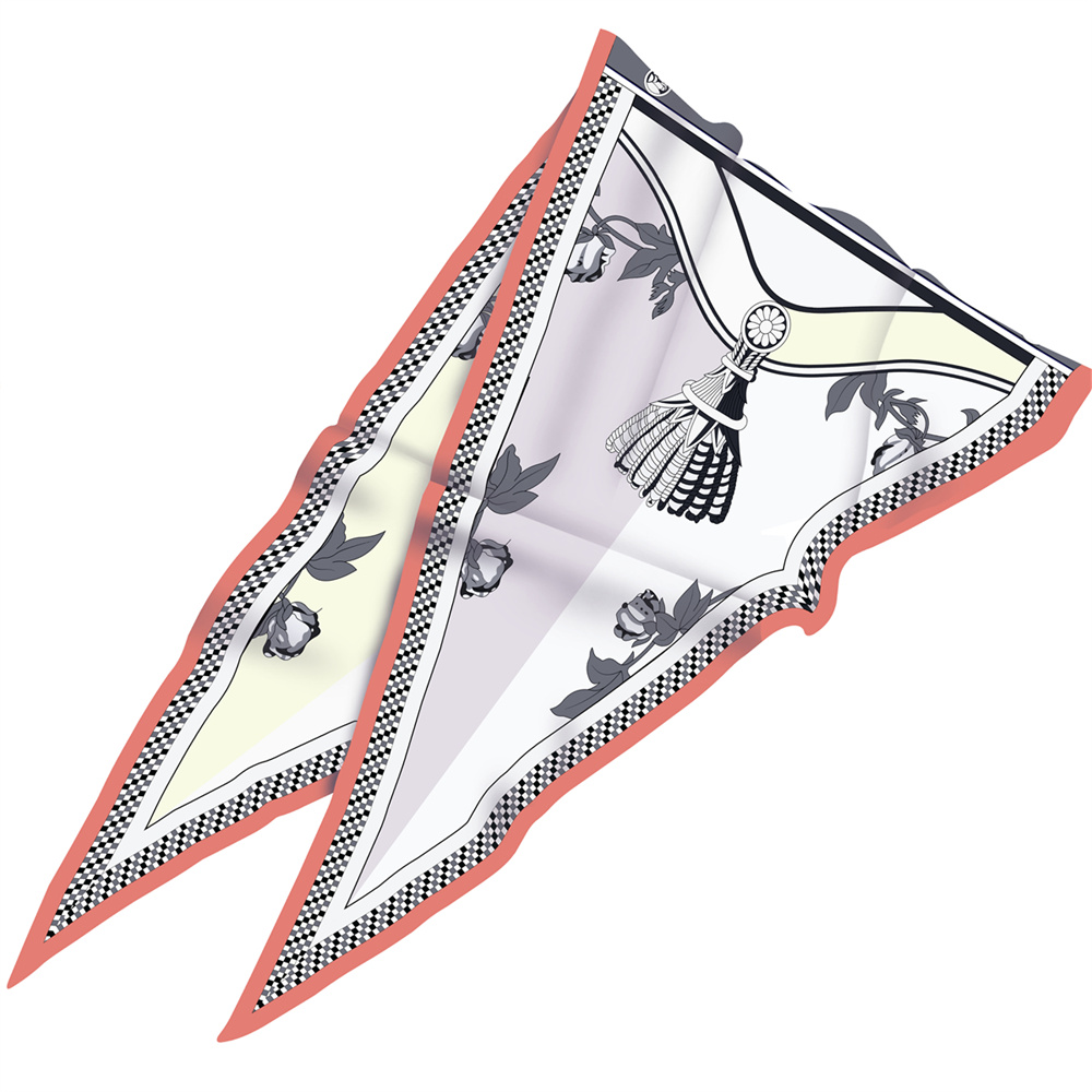 Foulard en soie imprimé de luxe pour femme, bandana, bandeau, hijab, écharpe, châle