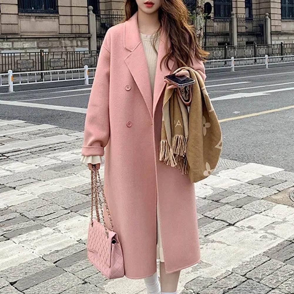 Manteau long en laine à double boutonnage pour femme, pardessus rétro pour femme, coupe-vent pour femme, mode automne et hiver, nouveau