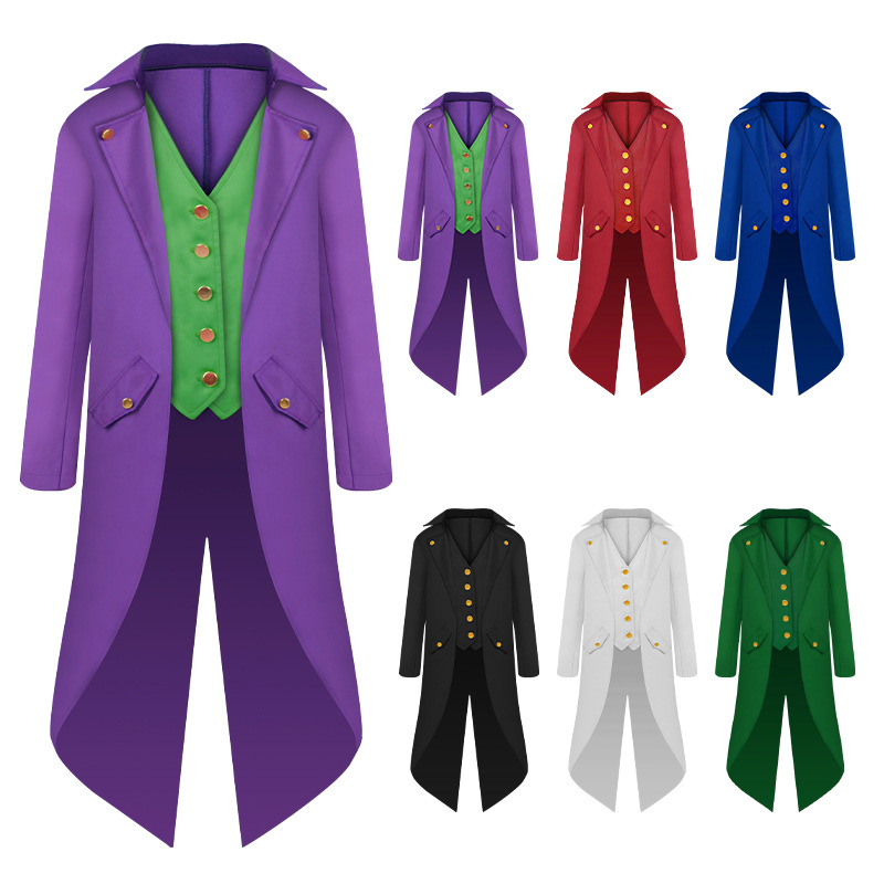 Enfant garçon Costume victorien médiéval smoking Gentlema Tailcoat gothique Steampunk Trench Coat redingote tenue pardessus uniforme pour garçon