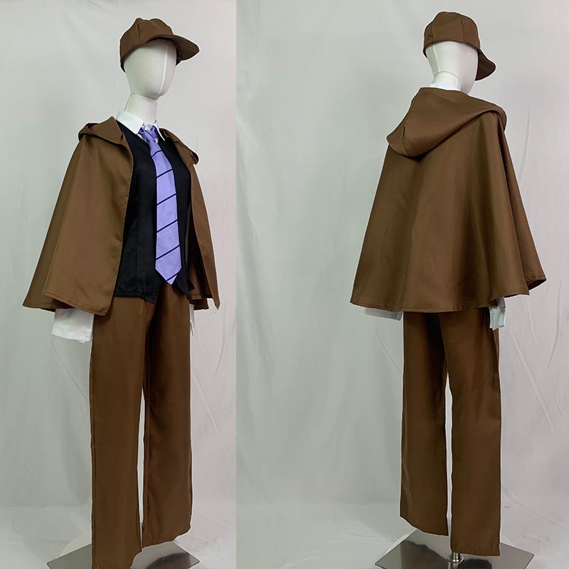 Costume de cosplay Edogawa Ranpo, uniforme de détective, tenues Edogawa Rampo avec chapeau pour Halloween Comic Con