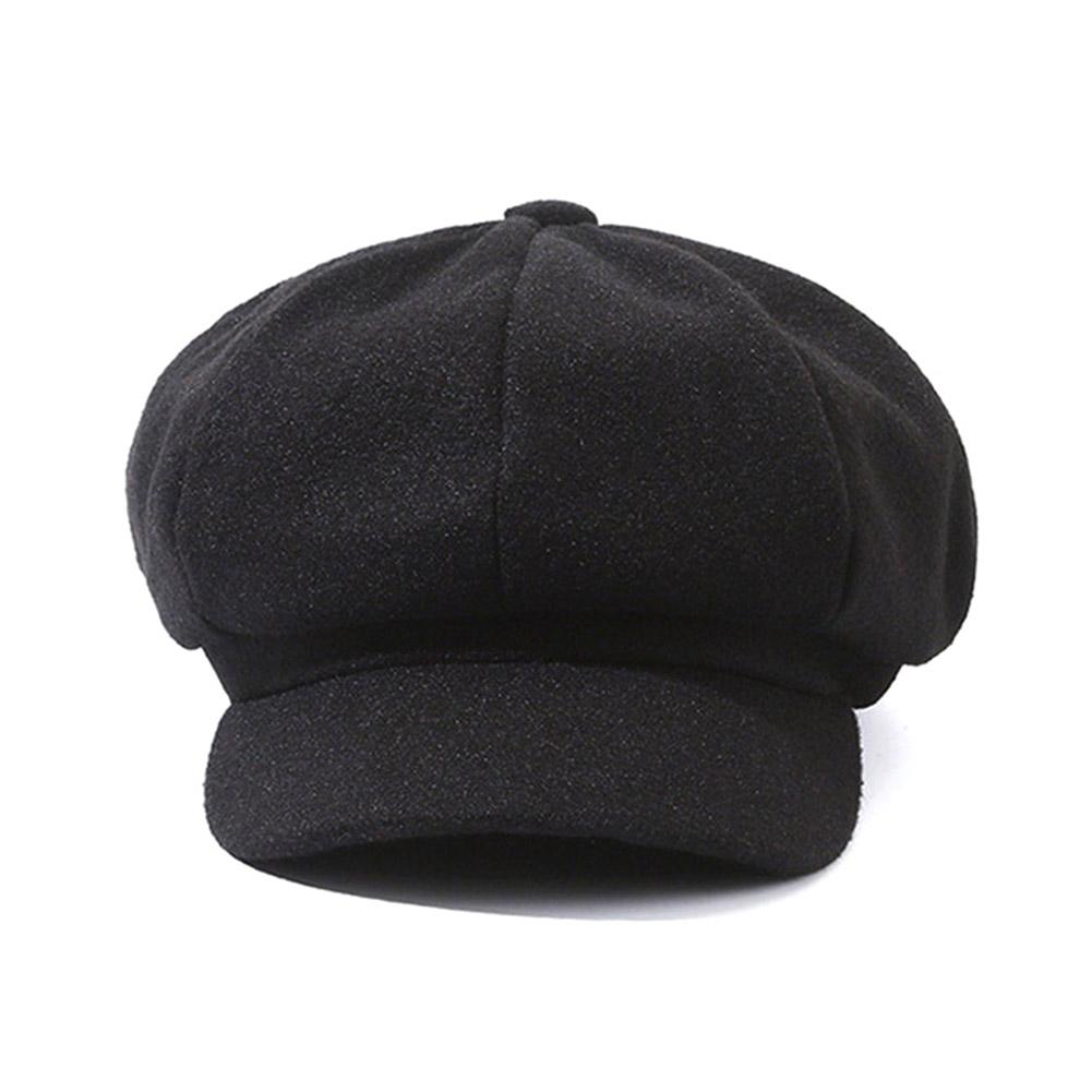 Automne hiver chapeaux pour femmes solide plaine octogonale casquette de gavroche hommes dames décontracté laine chapeau hiver béret femmes peintre casquettes