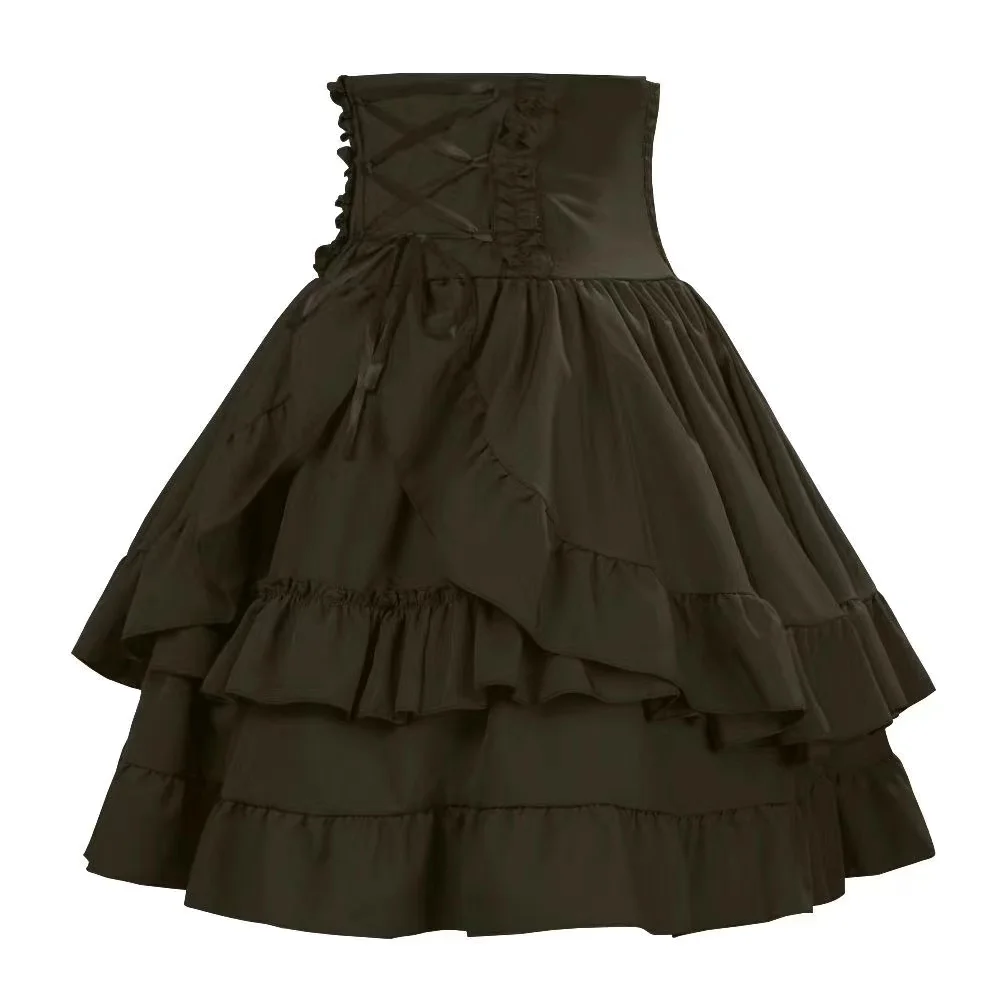 Jupe Lolita gothique rétro Y2k pour femmes, jupe gâteau Vintage médiévale, Costume de Cosplay à la mode, jupe bouffante superposée moelleuse, nouvelle collection été