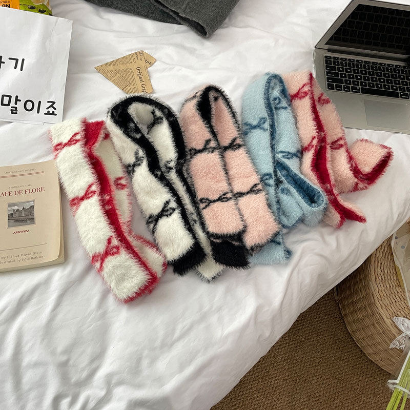 Écharpe à nœud pour femme, Vintage, tricotée, étroite et plus longue, deux couleurs, silencieux, chauffe-cou, accessoires pour filles, quatre saisons, hiver