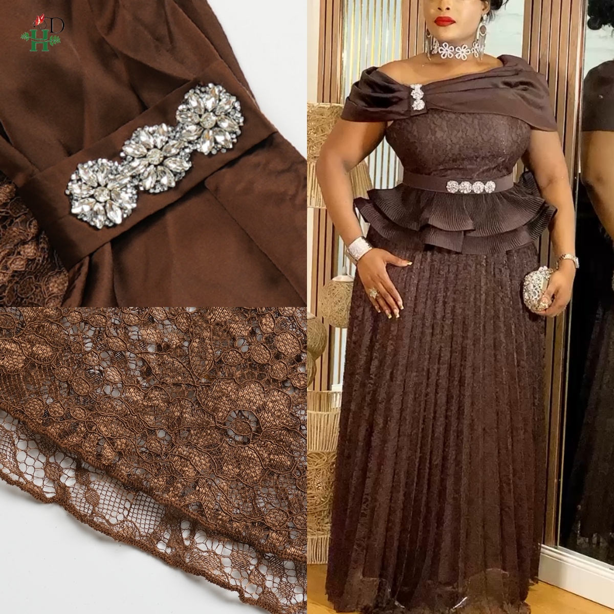 Robes de soirée africaines H&D 2026 pour femmes, tenues africaines en dentelle à paillettes pour femmes, robe longue élégante, robe de soirée de mariage turque