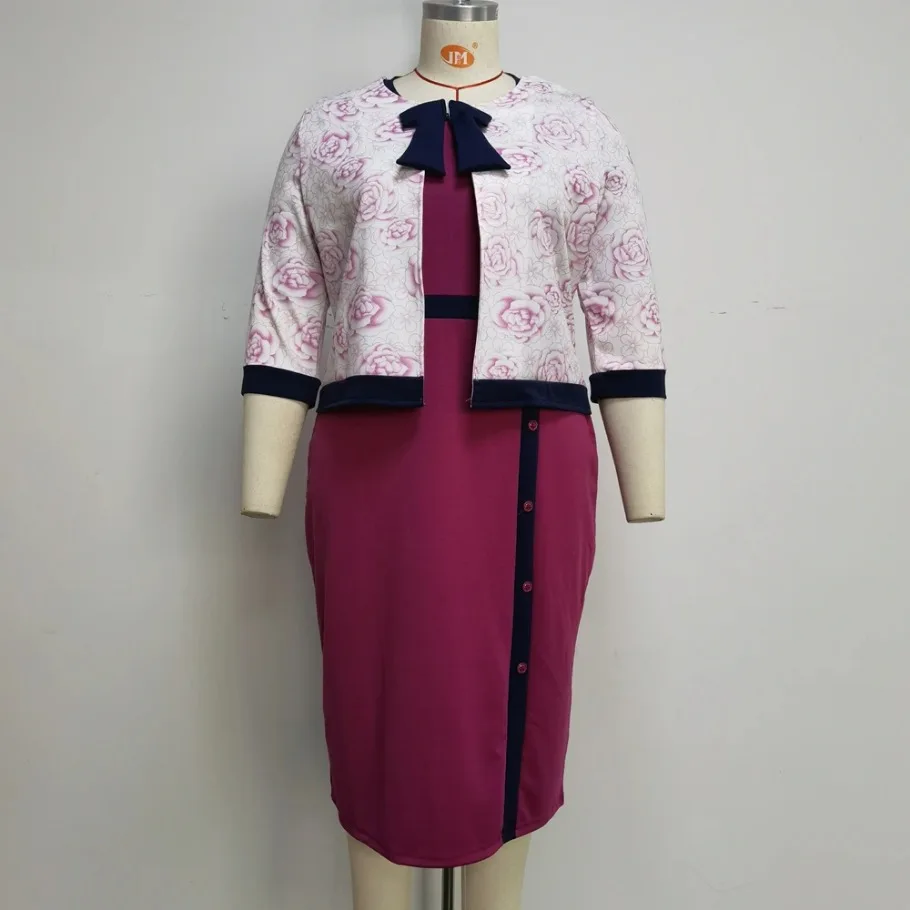 Ensemble de robes africaines personnalisées pour femmes, manteau et robe de bureau, nouvelle collection automne-hiver 2021, Bazin Riche, Afric traditionnel