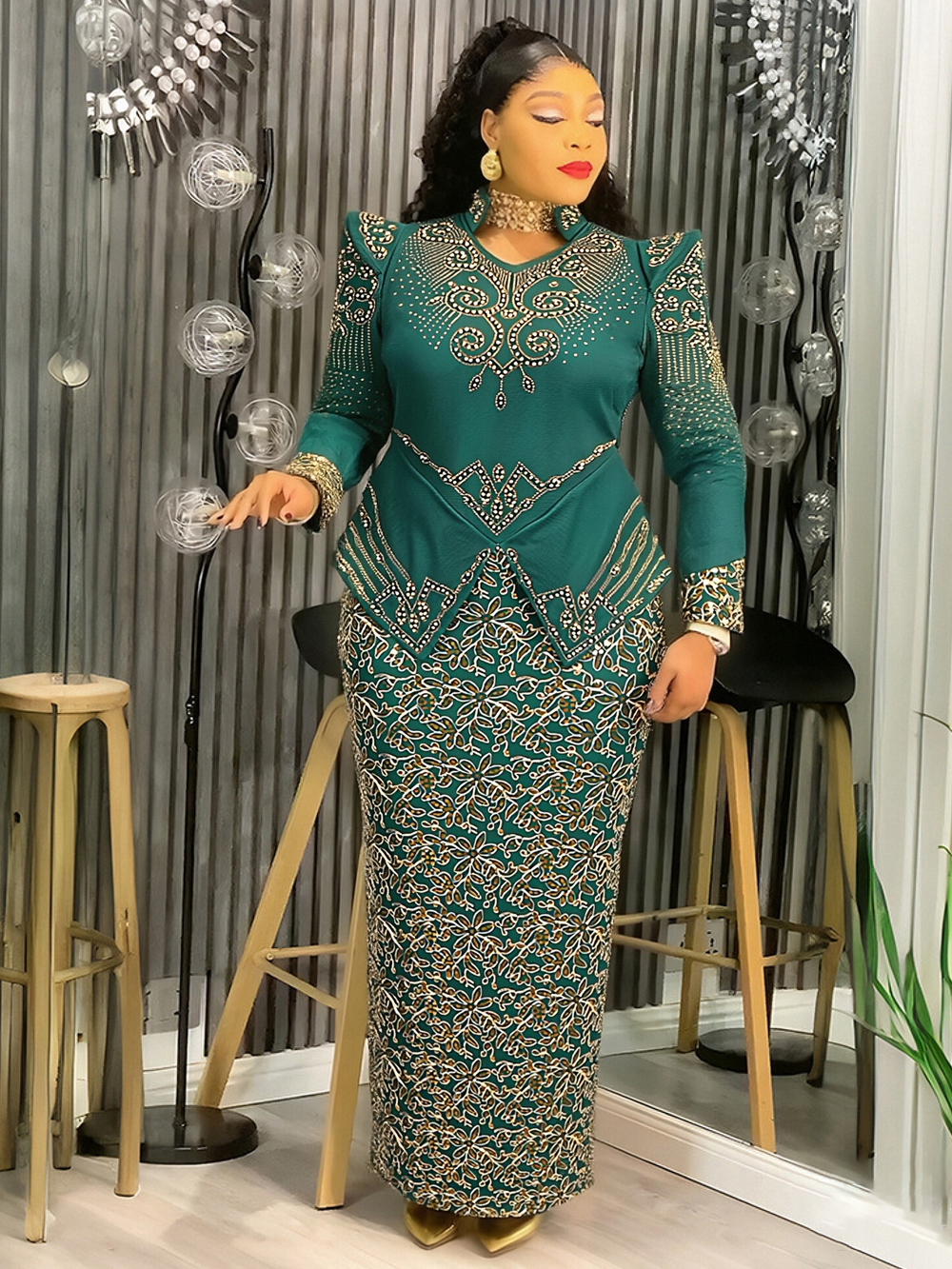 Robes africaines de luxe pour femmes, élégantes, manches longues, Maxi, Ankara Dashiki, tenues de soirée de mariage, grande taille
