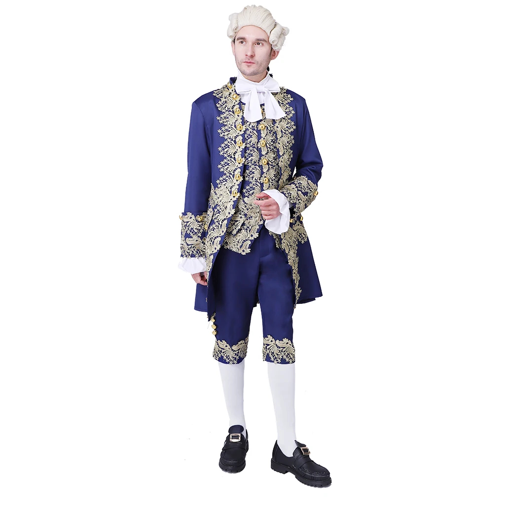 Costume victorien pour hommes du 18ème siècle, manteau de régence, veste Marie Antoinette, Costume de fête d'halloween