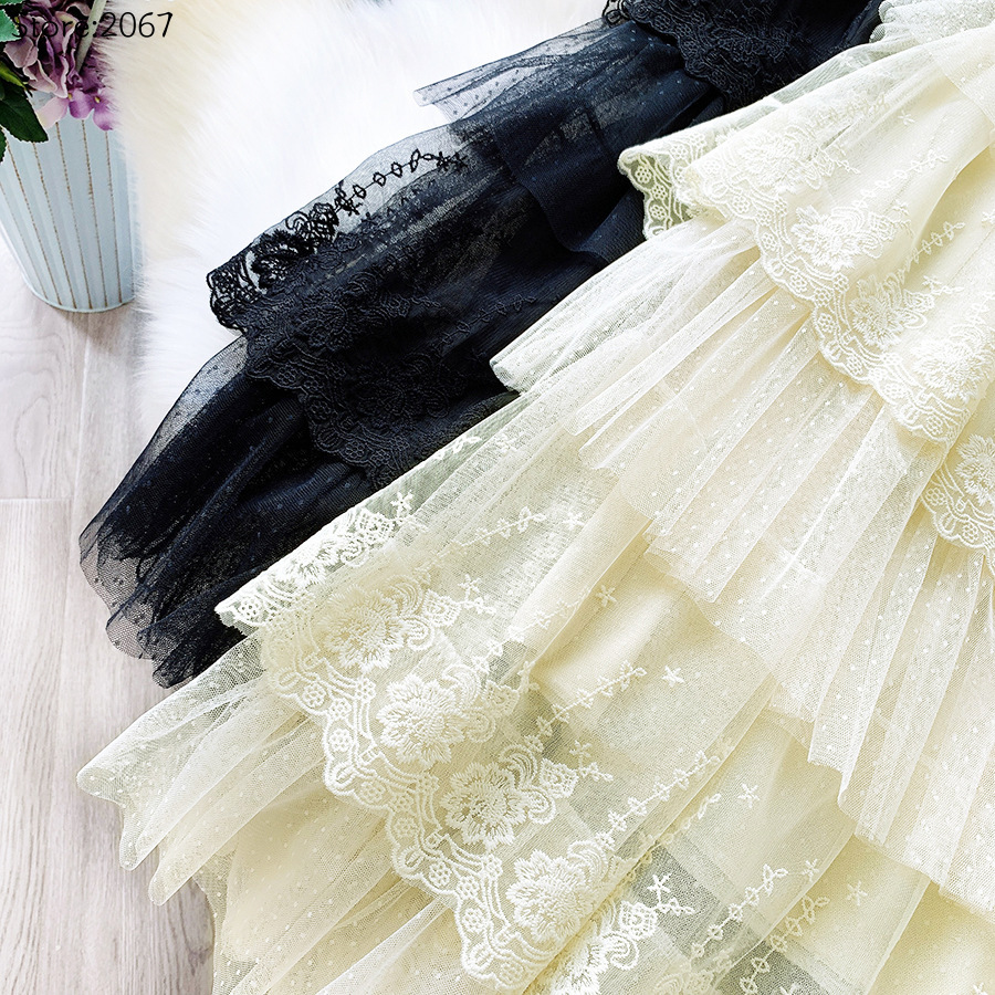 Jupes pour femmes, jupe style gâteau, mode printemps-été, jupes en dentelle, jupe longue amincissante taille haute pour femmes, jupe élégante en tulle