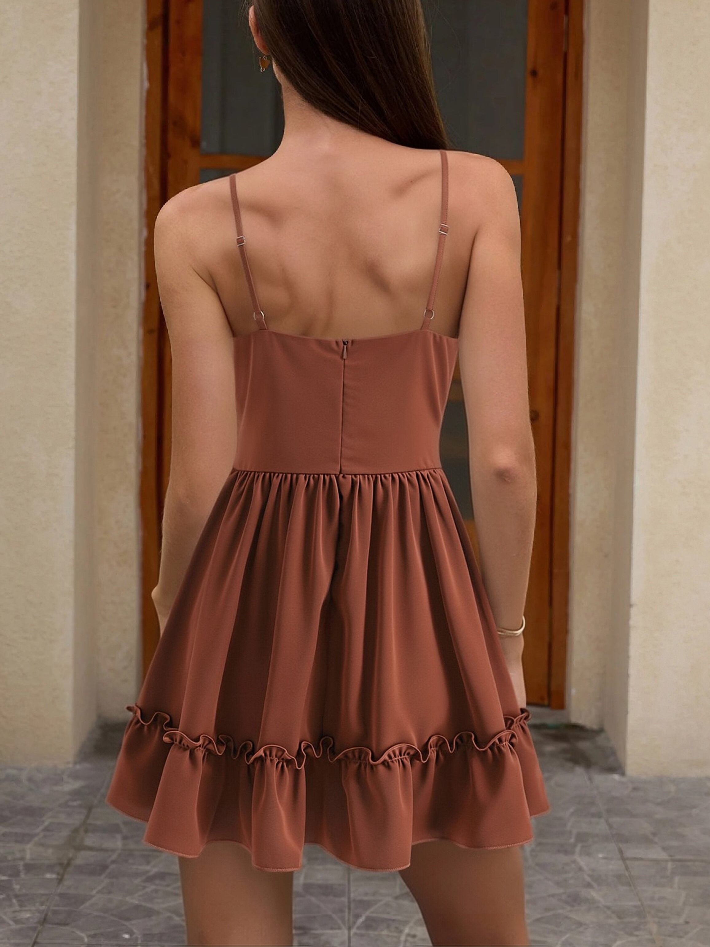 Robes d'été pour femmes 2026, col en V, bretelles spaghetti, nœud papillon, dos nu, sans manches, mini robe en dentelle style swing skater